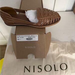 Nisolo Tan Leather Huarache Sandals size 8